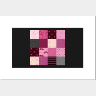 Pink Halloween Patchwork Posters and Art